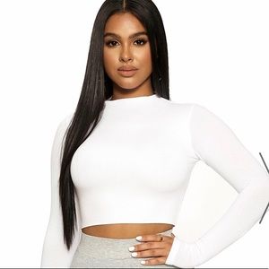 Naked Wardrobe NW Long Sleeve Crop Top